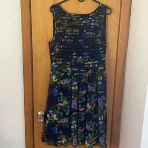 Navy Printed Cocktail Dress